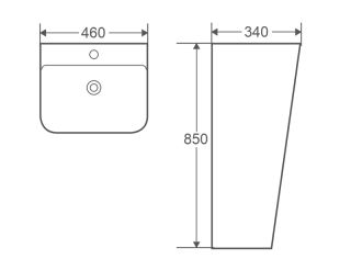 Раковина WeltWasser LEERBACH 4438 GL-WT 46 10000005488 напольная белый глянец